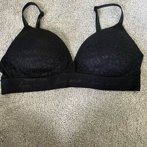 Love Pink by Victoria Secret Black Cheetah Lace Push Up Bra